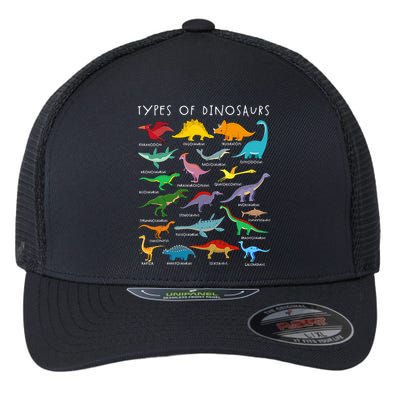 Dinosaur Lover Types Of Dinosaurs Different Dinosaurs Flexfit Unipanel Trucker Cap
