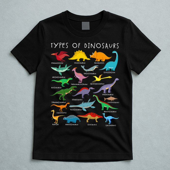 Dinosaur Lover Types Of Dinosaurs Different Dinosaurs T-Shirt
