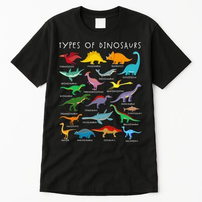 Dinosaur Lover Types Of Dinosaurs Different Dinosaurs Tall T-Shirt