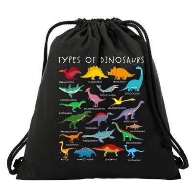 Dinosaur Lover Types Of Dinosaurs Different Dinosaurs Drawstring Bag