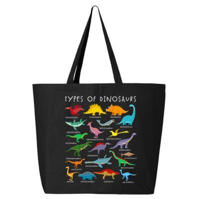 Dinosaur Lover Types Of Dinosaurs Different Dinosaurs 25L Jumbo Tote