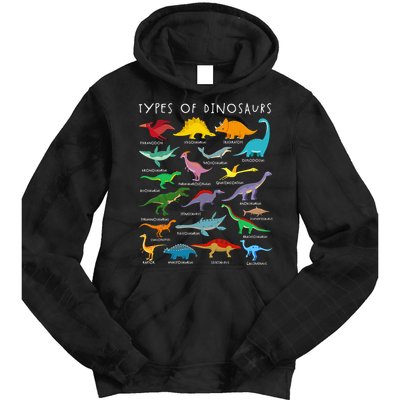 Dinosaur Lover Types Of Dinosaurs Different Dinosaurs Tie Dye Hoodie