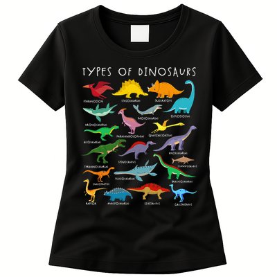 Dinosaur Lover Types Of Dinosaurs Different Dinosaurs Womens T-Shirt