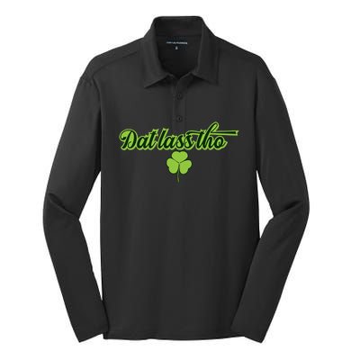 Dat Lass Tho Irish Shamrock Funny St. Patrick's Day Gift Silk Touch Performance Long Sleeve Polo