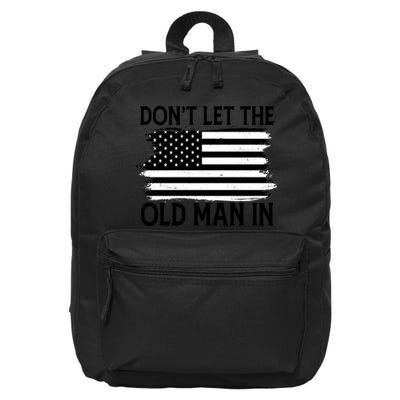 Dont Let The Old Man In Vintage American Flag 16 in Basic Backpack