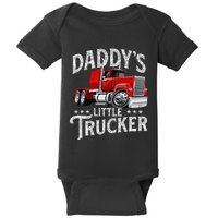 Daddy's Little Trucker Semi Truck Driver Trucking Baby Bodysuit