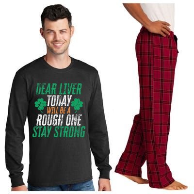 Dear Liver Today Will Be A Rough One Funny St. Patrick's Long Sleeve Pajama Set