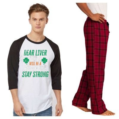 Dear Liver Today Will Be A Rough One Funny St. Patrick's Raglan Sleeve Pajama Set