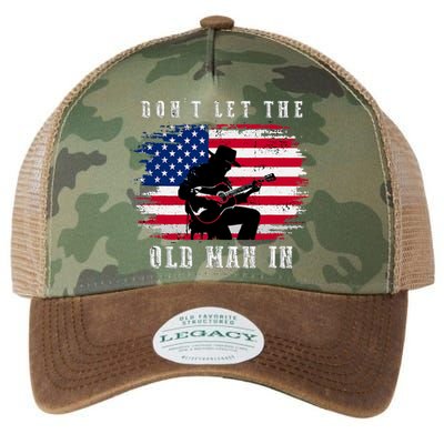 Dont Let The Old Man In Vintage American Flag Legacy Tie Dye Trucker Hat