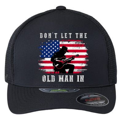 Dont Let The Old Man In Vintage American Flag Flexfit Unipanel Trucker Cap