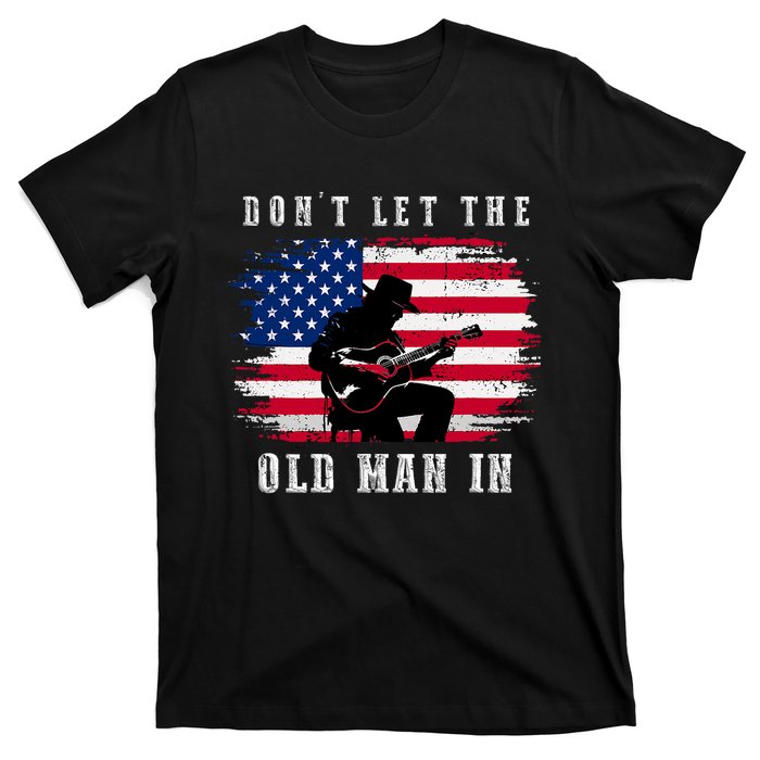 Dont Let The Old Man In Vintage American Flag T-Shirt