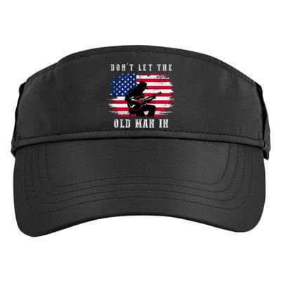 Dont Let The Old Man In Vintage American Flag Adult Drive Performance Visor