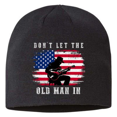 Dont Let The Old Man In Vintage American Flag Sustainable Beanie