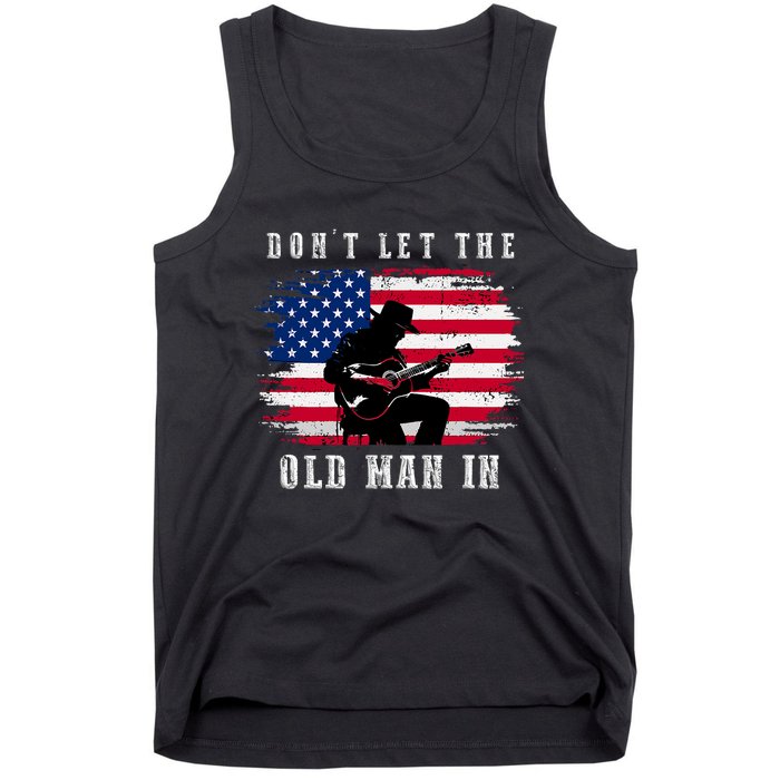 Dont Let The Old Man In Vintage American Flag Tank Top