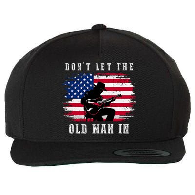 Dont Let The Old Man In Vintage American Flag Wool Snapback Cap