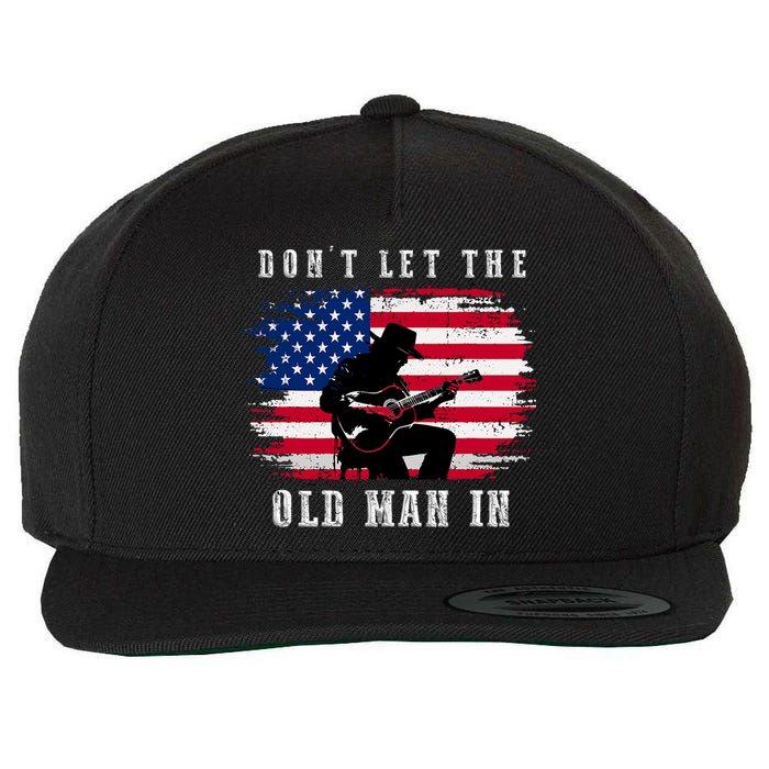 Dont Let The Old Man In Vintage American Flag Wool Snapback Cap