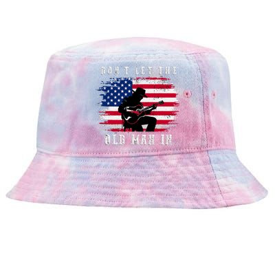 Dont Let The Old Man In Vintage American Flag Tie-Dyed Bucket Hat