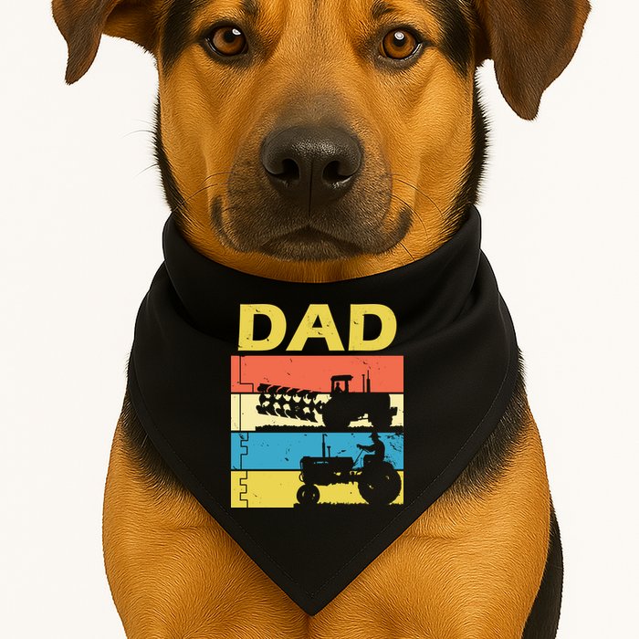 Dad Life Tractor Farmer Retro Tractor USA-Made Doggie Bandana