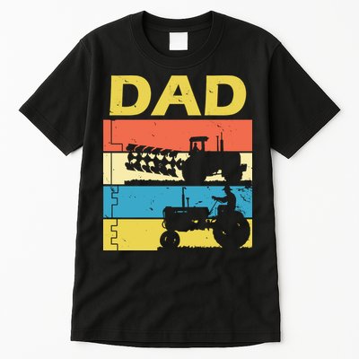 Dad Life Tractor Farmer Retro Tractor Tall T-Shirt
