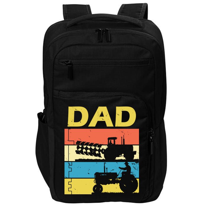 Dad Life Tractor Farmer Retro Tractor Impact Tech Backpack