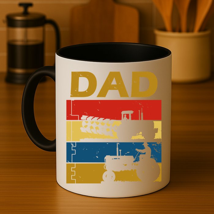 Dad Life Tractor Farmer Retro Tractor Mug