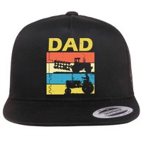 Dad Life Tractor Farmer Retro Tractor Flatbill Hat