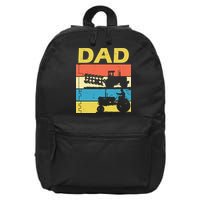 Dad Life Tractor Farmer Retro Tractor 16 in Basic Backpack