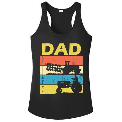 Dad Life Tractor Farmer Retro Tractor Ladies PosiCharge Competitor Racerback Tank