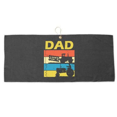 Dad Life Tractor Farmer Retro Tractor Large Microfiber Waffle Golf Towel