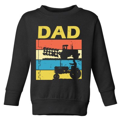 Dad Life Tractor Farmer Retro Tractor Toddler Sweatshirt