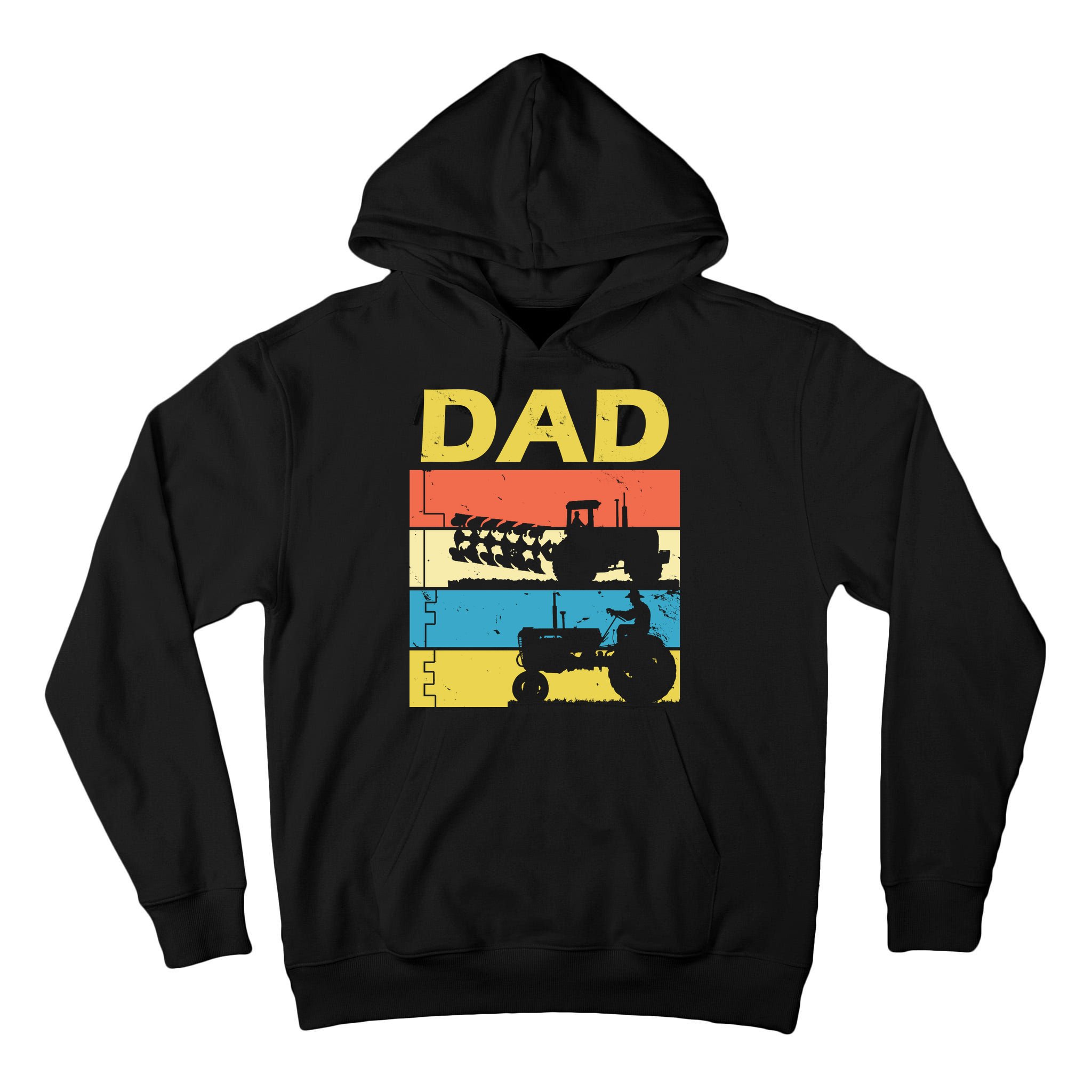 Dad Life Tractor Farmer Retro Tractor Tall Hoodie