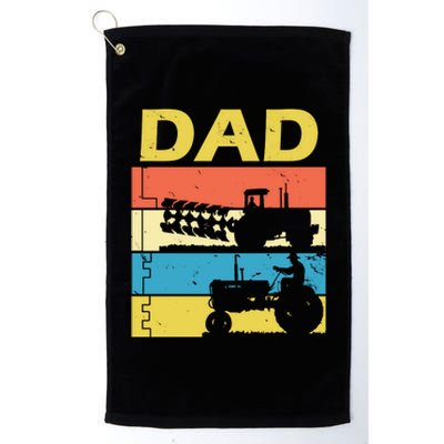 Dad Life Tractor Farmer Retro Tractor Platinum Collection Golf Towel