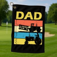 Dad Life Tractor Farmer Retro Tractor Golf Towel