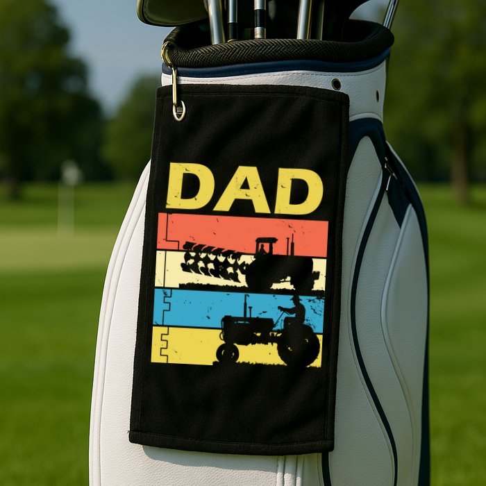 Dad Life Tractor Farmer Retro Tractor Golf Towel