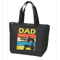 Dad Life Tractor Farmer Retro Tractor Zip Tote Bag