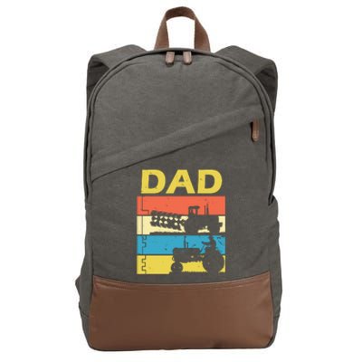 Dad Life Tractor Farmer Retro Tractor Cotton Canvas Backpack