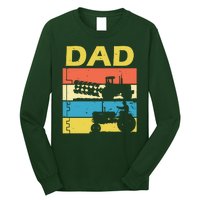 Dad Life Tractor Farmer Retro Tractor Long Sleeve Shirt