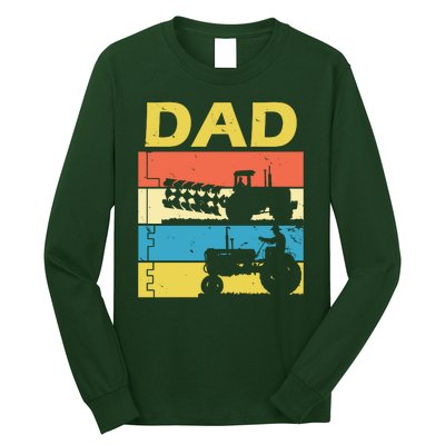 Dad Life Tractor Farmer Retro Tractor Long Sleeve Shirt