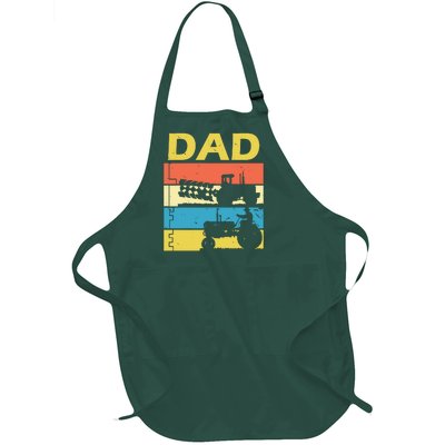 Dad Life Tractor Farmer Retro Tractor Full-Length Apron With Pockets