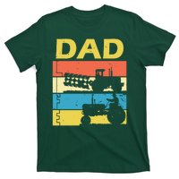 Dad Life Tractor Farmer Retro Tractor T-Shirt