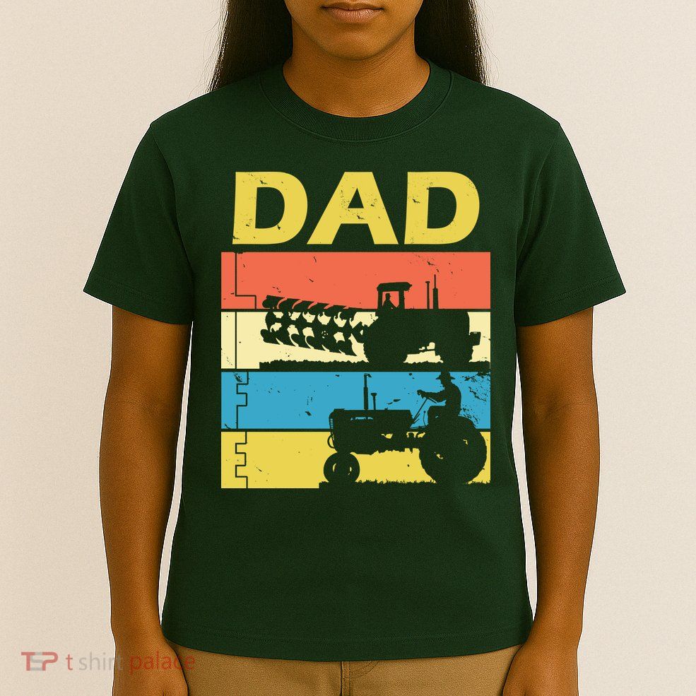 Dad Life Tractor Farmer Retro Tractor T-Shirt