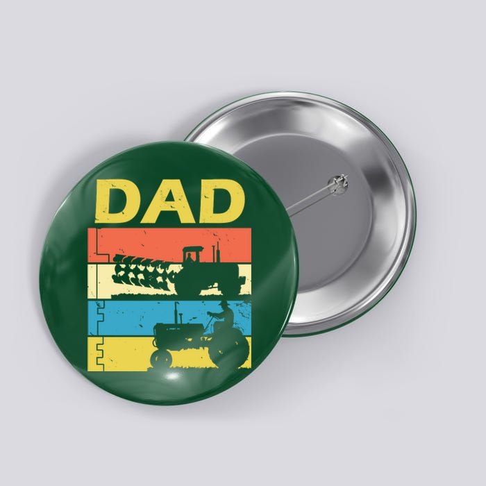 Dad Life Tractor Farmer Retro Tractor Button