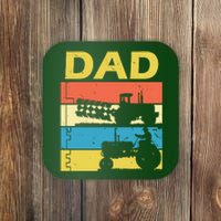 Dad Life Tractor Farmer Retro Tractor Coaster