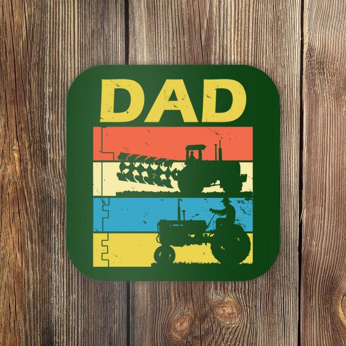 Dad Life Tractor Farmer Retro Tractor Coaster