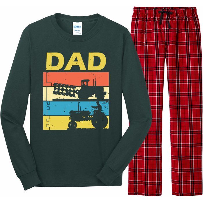 Dad Life Tractor Farmer Retro Tractor Long Sleeve Pajama Set