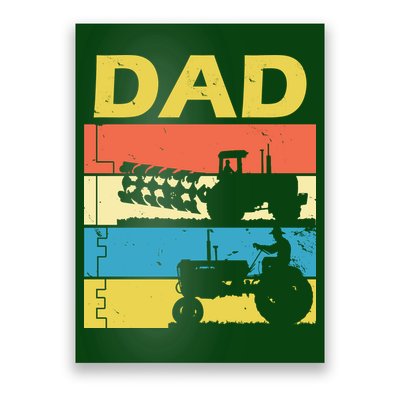 Dad Life Tractor Farmer Retro Tractor Poster