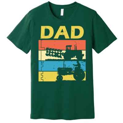 Dad Life Tractor Farmer Retro Tractor Premium T-Shirt