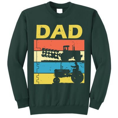 Dad Life Tractor Farmer Retro Tractor Tall Sweatshirt