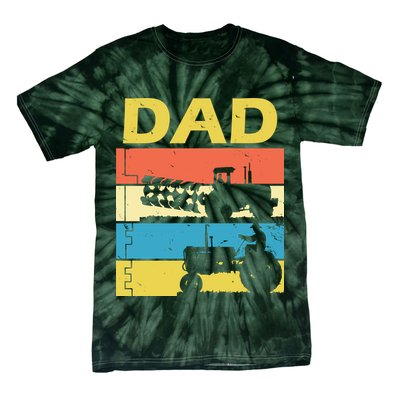 Dad Life Tractor Farmer Retro Tractor Tie-Dye T-Shirt