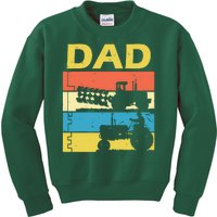 Dad Life Tractor Farmer Retro Tractor Kids Sweatshirt